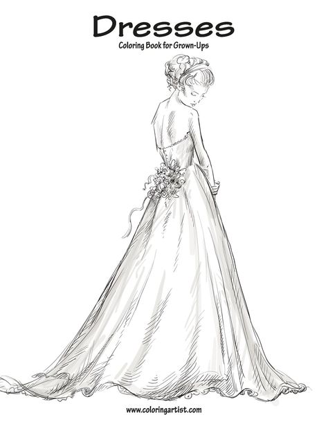 Amazon.com: Dresses Coloring Book for Grown-Ups 1 (Volume 1) (9781537162874): Nick Snels: Books Wedding Dress Drawings, Dress Vector, Wedding Drawing, Book Dress, Body Sketches, Livingstone, Amber Rose, Dress Sketches, Dress Drawing