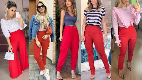 PANTALONES ROJOS: COMO PONÉRTELOS A LA MODA Outfit Pantalon Rojo, Outfit Primavera