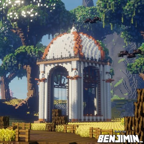 Wheat field gazebo 🌾 Trees done together with @beef.builds Show some love and support if you like what you see <3 _____________________________________ 🪷FOLLOW me @Official_Benjimin for more! 🌱COMMENT to tell me what you think! 🌿LIKE and SAVE to show me your support! _____________________________________ 🥨Built on @bakery_builders 🍞IP: play.bakery.builders 🌃Shaders: Bliss-Shaders-DH _____________________________________ 🏷️Tags: #minecraft #minecraftbuildings #minecrafter #minecraftbui... Minecraft Bakery, Minecraft Camp, Play Bakery, Minecraft Kingdom, Minecraft Shaders, Mc Ideas, Medieval House, Japan Map, Sun House