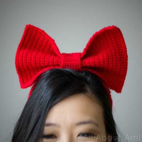 Kiki’s Delivery Service: Bow Headband Pattern - All About Ami Crochet Headbands Free Patterns, All About Ami, Crochet Headband Free, Cool Crochet, Crochet Headband Pattern Free, Large Crochet Hooks, Crochet Headbands, Foundation Single Crochet, Crochet Hair Clips