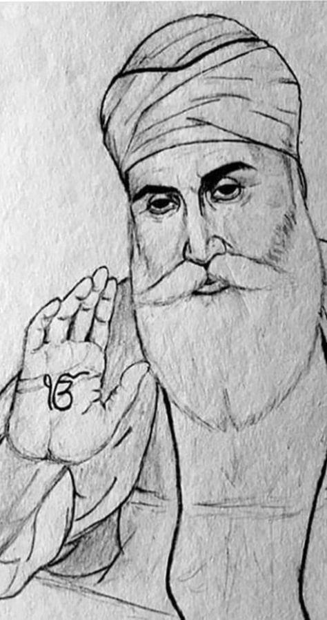 Waheguru Sketch, Waheguru Drawing, Guru Nanak Dev Ji Sketch, Sikh Drawing, Guru Nanak Dev Ji Drawing, Unity Drawing, Diwali Drawing, Sikh Art, Temple India