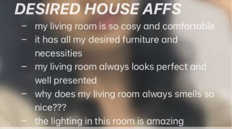 Desired House Affirmations, Apartment Affirmations, Manifestation House, House Affirmations, Manifest Methods, Desired House, Manifest Quotes, Beauty Affirmations, Tell Me Something Good