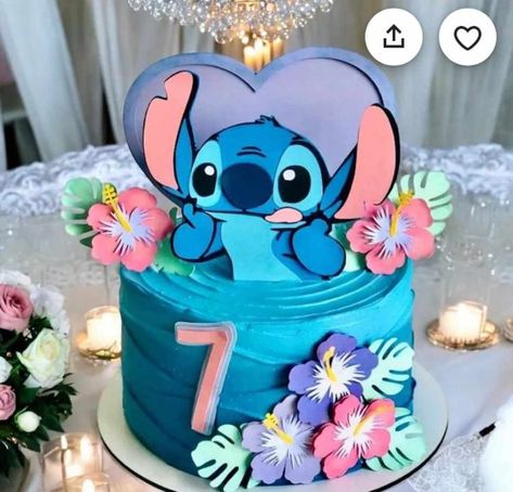 Stitch Cake Topper, Square Cake Design, Lilo And Stitch Cake, 11 Birthday, Stitch Party, Stitch Cake, Stitch Birthday, Cake Kids, Lilo And Stitch Drawings