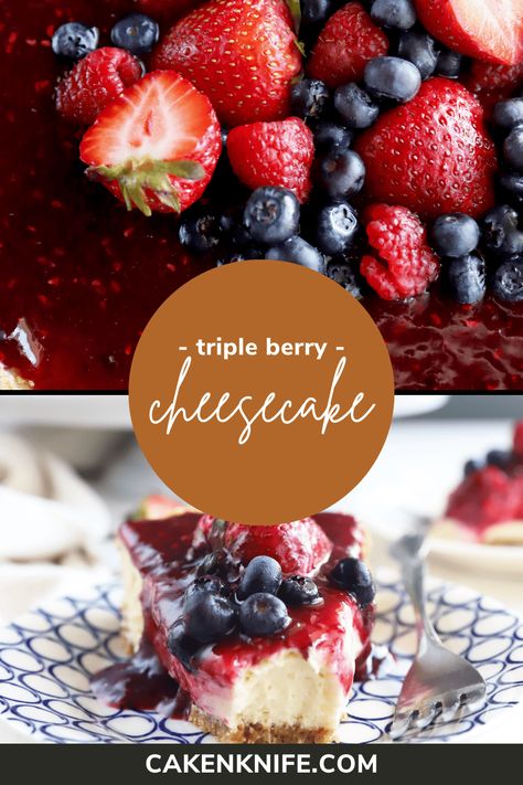 We’re living our best life with this Triple Berry Cheesecake Recipe. Deliciously creamy, with a perfect blend of tangy and sweet berry flavors, it’s the perfect ending to any meal. Try it out and make life a bit sweeter! Triple Berry Cheesecake, Mixed Berry Cheesecake, Lemon Ricotta Cheesecake, Berry Cheesecake Recipes, Eggnog Cheesecake, Ricotta Cheesecake, Onion Burger, Yummy Cheesecake, Berry Cheesecake