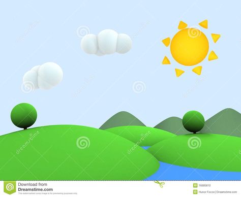 Sunny Day Cartoon, Sunny Landscape, Cartoon Sun, Landscape Illustration, A Cartoon, Cartoon Illustration, Sunny Day, Free Stock Photos, Free Images