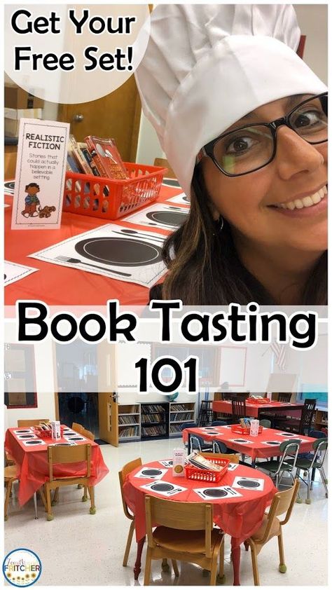 Have you tried Book Tasting? It's perfect for upper elementary classrooms. My students love it and yours will too! Introduce new genres and titles to your students while still allowing for student choice. Sign up to receive 13 trifolds and a placemat for free! Just add the books and you are all set. Your 3rd, 4th, or 5th graders will have a ready-to-go reference tool for choosing books all year long. #booktasting #guidedreading #readingteacher 3rd Grade Books, Book Tasting, Elementary Books, Middle School Libraries, Family Literacy, Student Choice, Classroom Transformation, Elementary Library, Library Activities