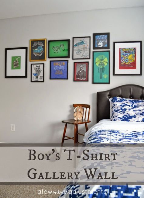 Framing T Shirts Wall Art, Framed Tshirt Wall Art, Framing Shirts, Framed Tshirt, T Shirt Wall Art, Framed Shirt, Diy Projects Kids, T Shirt Frame, Easy Art