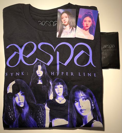 what i got from aespa’s atlanta stop (8/25) Aespa Keychain, Aespa Merch, Armageddon Aespa Album Cover, Kpop Crew Neck Top Fan Merchandise, Kpop Fan Merchandise Black T-shirt, Concert Bags, Kpop Albums, Tour Merch, Christmas Wishlist