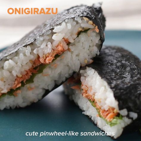 Onigirazu (Rice Sandwich) Rice Sandwich Recipe, Rice Sandwich, Veggie Rice Bowl, Japanese Sandwich, Easy Lunches For Work, Quick Vegan, Lunch Inspiration, Work Lunches, Japanese Lunch