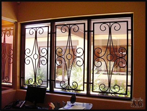 Wrought Iron Designs, Window Security Bars, Iron Window Grill, Modern Window Grill, Burglar Bars, Window Grill Design Modern, Burglar Proof, Window Bars, Iron Windows