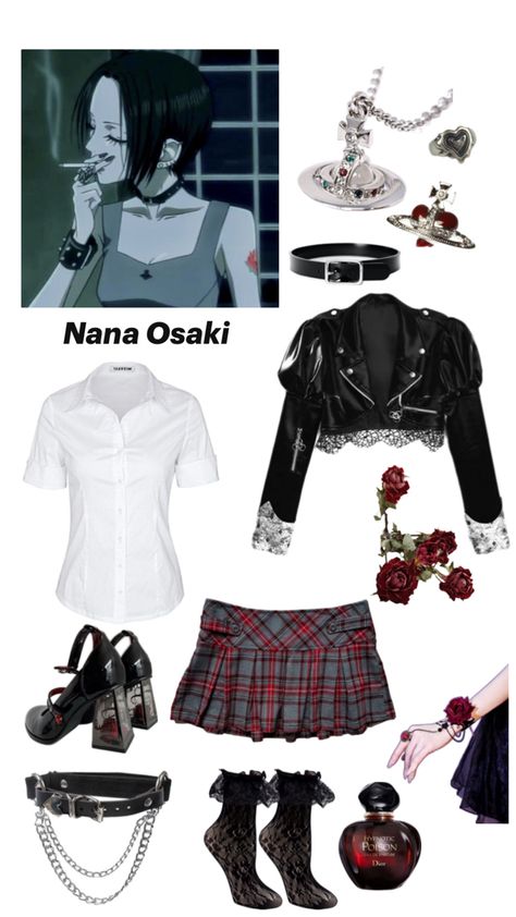 Anime/Manga: Nana Character:Nana Osaki Y2k Grunge Outfits, Nana Osaki, Fashion Vocabulary, Anime Inspired Outfits, Shein Outfits, Grunge Girl, Nyc Fashion, Really Cute Outfits, Character Outfits