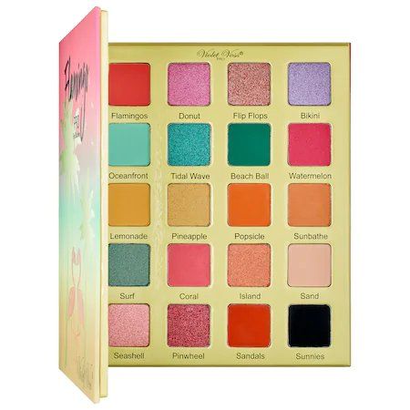 VIOLET VOSS Flamingo PRO Eyeshadow Palette: A palette with 20 on-trend shades that channel the feel of a much needed vacation. Makeup Crazy, Makeup Palette Organization, Palette Organizer, Eyeshadow For Blue Eyes, Violet Voss, Shop Justice, Makeup Palettes, Treat Yoself, Favorite Makeup