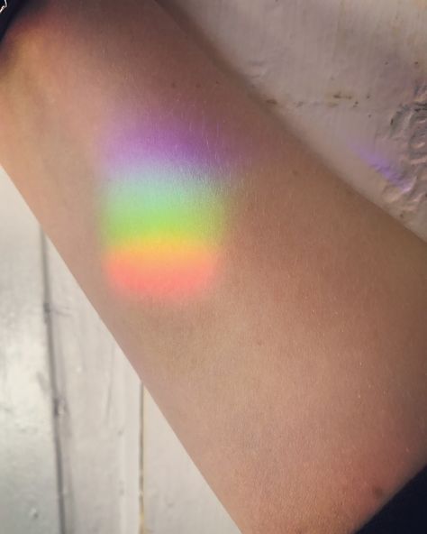 Rainbow Light Prism Tattoo, Rainbow Colored Tattoo, Light Prism Tattoo, Rainbow Prism Tattoo, Pastel Rainbow Tattoo, Rainbow Fairy Tattoo, Irredescent Tattoo, Holographic Tattoo, Small Rainbow Tattoo