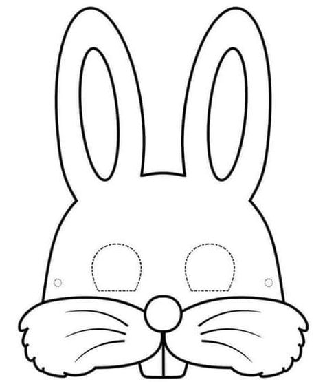 tareitas: ANTIFAZ DE CONEJO Animal Mask Templates, Diy – Velikonoce, Bunny Templates, Printable Masks, Bunny Mask, Masks Crafts, Mask Template, Easter Printables, Visual Aids