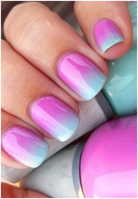 Kids Nail Designs, Ombre Nail Art Designs, Nail Art For Kids, Unghie Sfumate, Gel Nail Art Designs, Simple Gel Nails, Basic Nails, Nail Art Ombre, Simple Nail Art Designs