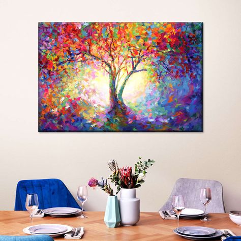 Colorful Trees, God Art, Prints Art, Tree Wall, Wall Art Canvas Prints, Wall Art Canvas, Wall Art Painting, Art Show, Happy Fathers Day