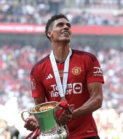 Raphael Varane wins the FA Cup in his last game for Manchester United Rafael Varane, Manchester United Fa Cup, Raphael Varane, United Wallpaper, Community Shield, Uefa Super Cup, Manchester United Wallpaper, Manchester United Fans, Club World Cup