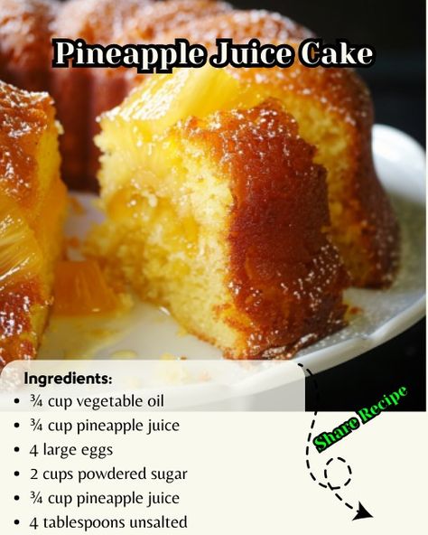 Pineapple Juice Cake, Pineapple Dessert, Pineapple Dessert Recipes, Pineapple Desserts, Pineapple Recipes, Bundt Cakes, Cake Frosting, Butter Cake, Food Trends