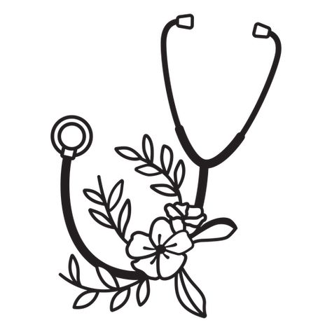 Stethoscope flower leaves symbol outline #AD , #flower, #Stethoscope, #symbol, #outline, #leaves Stethoscope Drawing, Stethoscope Tattoo, Leaf Symbol, Vinyle Cricut, Frida Art, Flower Leaves, Pola Sulam, Blooming Rose, Hand Embroidery Art