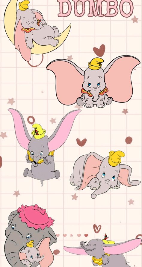 Dumbo Wallpaper Aesthetic, Dumbo Wallpaper Iphone, Dumbo Wallpaper, Disney Swag, Jelly Wallpaper, Wallpaper Wa, Princess Wallpaper, Karakter Disney, School Scrapbook