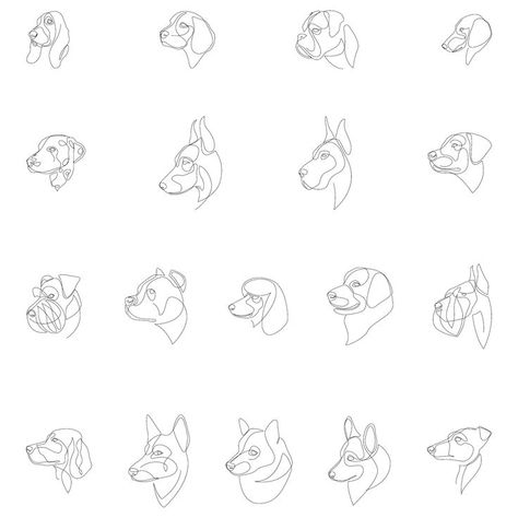 One Line Dog Tattoo, Tatoo Dog, Line Drawing Tattoos, Dachshund Tattoo, One Line Tattoo, Line Drawing Art, Cat Tattoo Small, Dog Line Art, Breeds Of Dogs