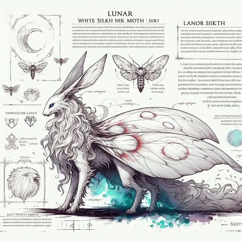 Page 53 - 56: "Under the Light of the Moon" #aiart #aiartwork #aiartcommunity #aisketch #aiconceptart #fantasy #fantasycreature #fantasyart #fantasysociety #lunar #moth #moon #white #warrior #fieldguide #beastiary #fountain Flying Mythical Creatures, Lunar Moth Fairy, Mythical Sketches, Mythical Butterfly, Lunar Fairy, Mystical Creatures Mythology, White Warrior, Greek Mythological Creatures, Flying Creatures