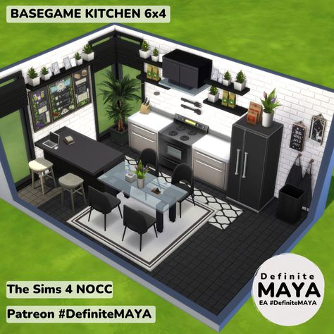 Sims House Kitchen, Sims Kitchen Ideas Modern, Sims 4 Houses Base Game Gallery, Sims4 Kitchen Ideas, Sims Office Ideas, Sims 4 Basement Ideas, Cozinha The Sims 4, Sims Kitchen Ideas, Sims 4 Modern Kitchen