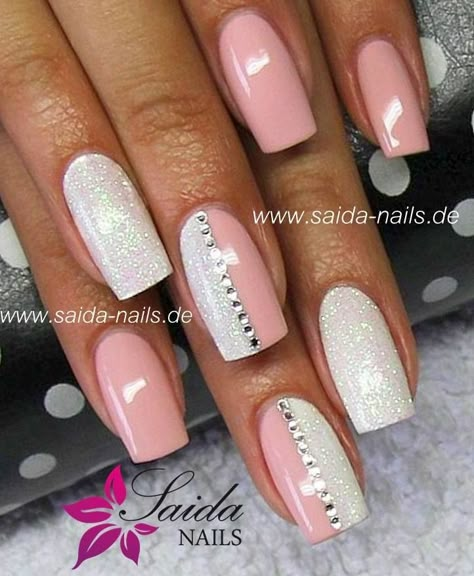 Peach Nails, Pink Nail Art, Thanksgiving Nails, White Nail, Gem Nails, Cute Nail Designs, Fancy Nails, Creative Nails, Nail Polishes