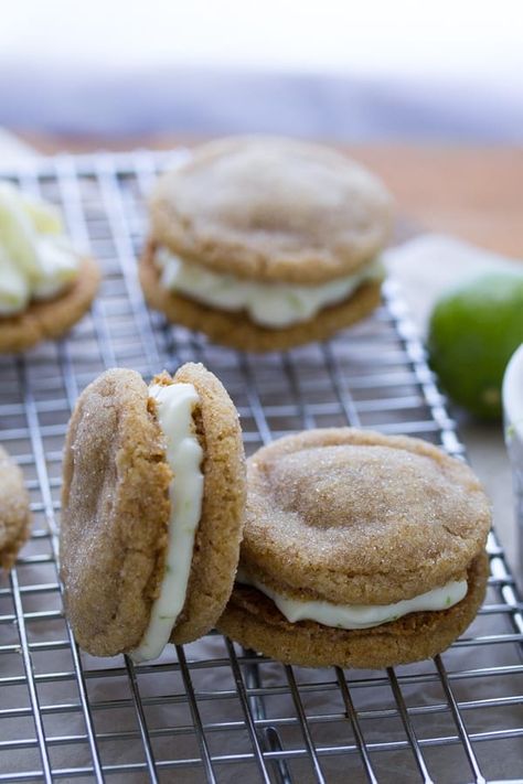 Key Lime Pie Sandwich Cookies | Sweet Peas & Saffron Key Lime Dessert Recipes, Lime Dessert Recipes, Basic Sugar Cookie Recipe, Key Lime Cookies, Key Lime Desserts, Lime Cookies, Lime Desserts, Keylime Pie Recipe, Lime Cream