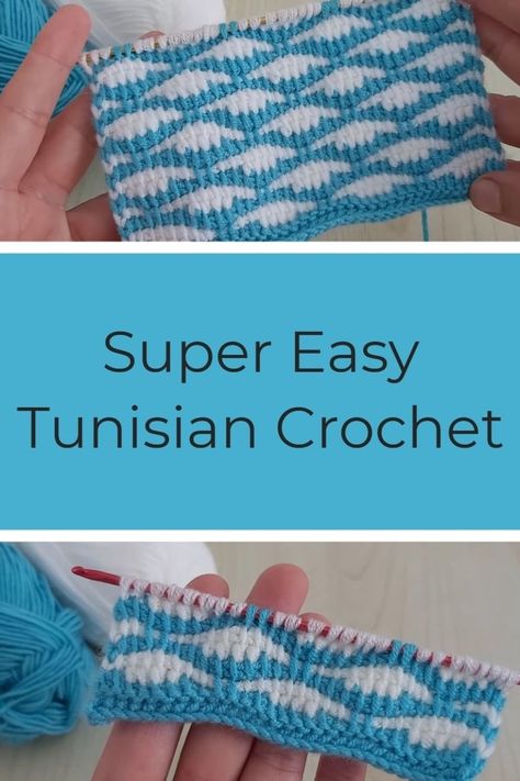 2 Color Tunisian Crochet, Tunisian Crochet Free, Tunisian Stitches, Easy Tunisian Crochet, Big Momma, Cluster Stitch, Afghan Stitch, Crochet Tunisian, Tunisian Crochet Patterns