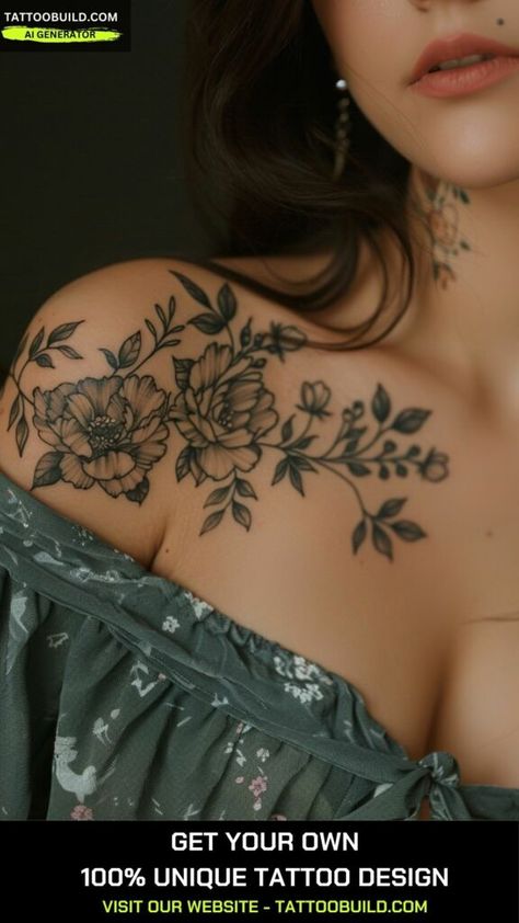 Elegant Tattoos For Women, Bug Tattoo Ideas, Shoulder Tattoos For Females, Top Of Shoulder Tattoo, Bird Shoulder Tattoos, Yourself Tattoo, Women's Shoulder Tattoo, Front Shoulder Tattoos, Shoulder Cap Tattoo