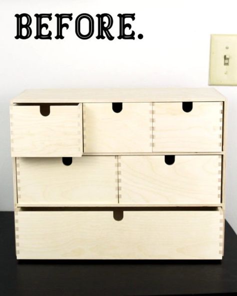 DIY Crafts Desk Organizer & Ikea Hack! Learn how to create your own bold DIY crafts desk organizer to create more storage space for your craft and office supplies with this easy & fun Ikea hack! #ikeahack #organizer #crafts #storage #moppe #storagechest #deskorganizer #deskstorage #craftsupplies #craftstorage #diy Desk Organization Ikea, Diy Desktop Organizer, Diy Crafts Desk, Craft Storage Diy, Diy Desktop, Hack Ikea, Diy Rangement, Craft Desk, Craft Stash