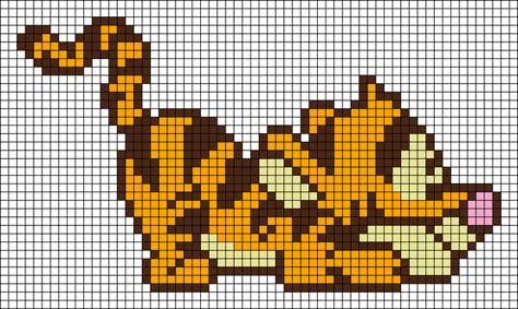 Tigger Cross Stitch Pattern, Eeyore Pixel Art, Pixel Art Pattern Disney, Modele Pixel Art Disney, Winnie The Pooh Pixel Art, Easy Pixel Art Disney, Disney Pixel Art, Pixel Art Disney, Winnie The Pooh Cross Stitch