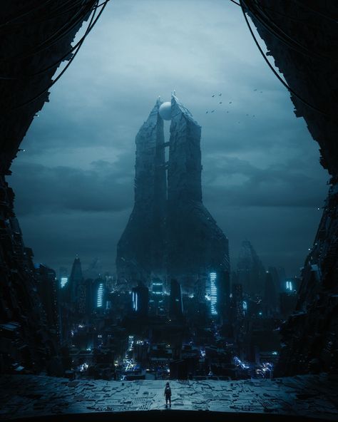 ArtStation - Future city daily, Philipp Lykostratis Scifi City, Sci Fi City, Cyberpunk City, Dark City, Futuristic City, Science Fiction Art, Future City, Sci Fi Movies, Sci Fi Fantasy