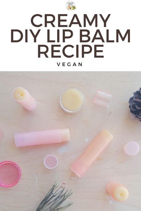 Nourish your lips in cold months with this easy, affordable, and nourishing lip balm recipe, made without beeswax! It makes a lovely gift too, with rich cupuacu and mango butters that protect the skin from drying out. All natural, with a hint of sparkling mica powder (which is optional).  #diybeauty #beautycrafts #veganbeauty #lipbalm #diylipbalm #homemadebeauty #naturalskincare #naturalbeauty #nontoxicbeauty #nontoxicskincare #naturaloilsskincare #naturaloilsforskin Diy Lipbalm Natural, Diy Natural Lip Balm Recipes, Lip Balm Diy Without Beeswax Recipes, Vegan Lip Balm Recipe, Diy Lip Balm Without Beeswax Easy, How To Make Organic Lip Balm, Natural Lip Balm Recipe, Homemade Organic Lip Balm, Cosmetic Formulation