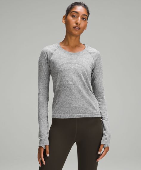 Swiftly Tech Long-Sleeve Shirt 2.0 *Race Length | Women's Long Sleeve Shirts | lululemon Lululemon Swiftly Tech Long Sleeve, Lululemon Long Sleeve, Lululemon Swiftly Tech, Lululemon Swiftly, Swiftly Tech, Womens Long Sleeve Shirts, Business Casual Outfits, Waist Length, Hoodie Top