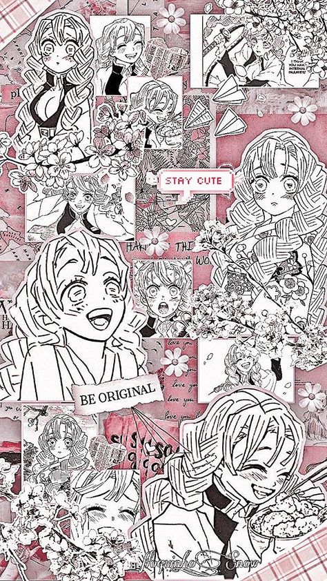 Mitsuri Manga Wallpaper, Mitsuri Wallpaper Aesthetic, Mitsuri Background, Pink Checkered Background, Mitsuri Wallpaper, Slayer Wallpaper, Poses Anime, Cute Iphone Wallpaper Tumblr, Pink And Purple Wallpaper