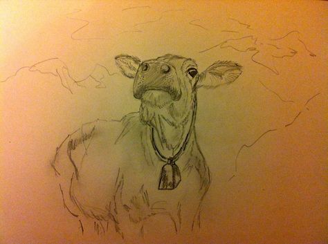 Cow Sketch, Cow Bell, Animal Art, Art Ideas, Art Projects, Cow, Pencil, Deviantart, Humanoid Sketch