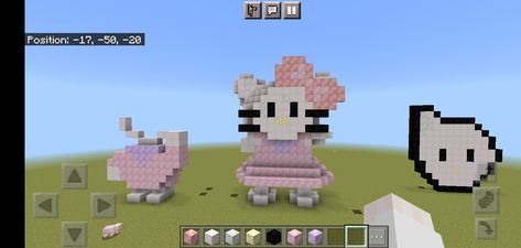 Hello kitty Minecraft kawaii build cute adorable pink pastel Hello Kitty Statue, Hello Kitty Minecraft, Quirky Home, Quirky Home Decor, Ipad Wallpaper, I Tried, Being Ugly, Minecraft, Hello Kitty