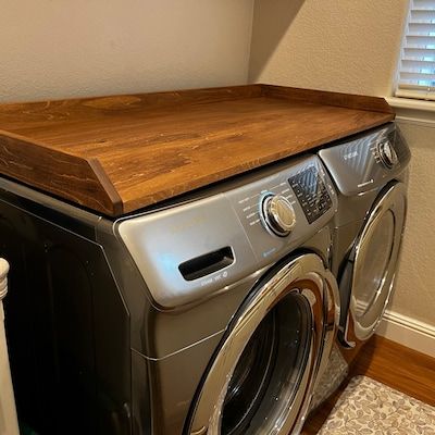 Country Collection Washer and Dryer Topper - Etsy Wood Washer And Dryer Cover, Washer And Dryer Covers, Front Load Washer, Wood Cover, Home Gadgets, Wood Boxes, Washer And Dryer, Large Furniture, Fabric Covered