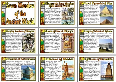 History Teaching Resource - Free printable classroom display posters, The Seven Wonders of the Ancient World Seven Wonders Of The Ancient World, Ancient History Projects, American History Projects, History Teaching Resources, Family History Quotes, Ancient World History, World History Lessons, Seven Wonders Of The World, Nasa History