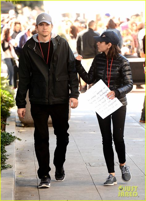 Ashton Kutcher Joins Mila Kunis at LA Women's March 2018 Ashton Kutcher Mila Kunis, Dresses For Events, Allbirds Shoes, Lucky Me, Ashton Kutcher, Womens March, Mila Kunis, Jennifer Garner, January 20