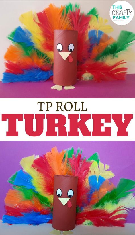 cardboard Roll thanksgiving turkey craft idea for kids. Turkey Crafts Kids, Craft For Children, Mummy Crafts, Thanksgiving Crafts Preschool, Thanksgiving Turkey Craft, Toilet Paper Roll Art, Easy Thanksgiving Crafts, Fall Arts And Crafts, Thanksgiving Craft