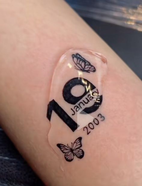 Tattoo Ideas For 18th Birthday, Tattoo To Get For Your Sister, Tattoo To Represent Daughter, Tattoo Starter Ideas, Tattoos For Newborn Daughter, Birthday Tattoo Ideas Numbers, Tattoos For Nieces, Nephew Tattoo Ideas, 18th Birthday Tattoo