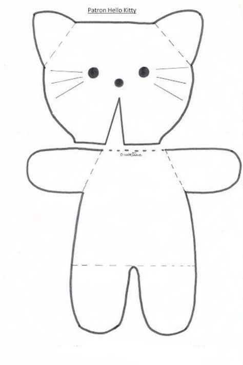 Sewing Patterns Plushies, Plushies Hello Kitty, Plushie Patterns, Sewing Stuffed Animals, Cat Quilt, Fabric Toys, Doll Sewing Patterns, Small Sewing Projects, Cat Doll