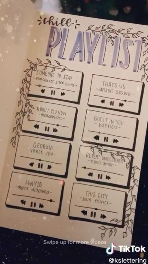 Playlist spread #calendardesign #printablecalendar #2021calendar Spotify Playlist Journal Ideas, Spotify Playlist Drawing Ideas, How To Start A Bullet Journal Inspiration, My Playlist Journal, Idee Page Bullet Journal, All About Me Bullet Journal, Dream Log Bullet Journal, Creative Diary Ideas, Journal Diary Ideas Inspiration