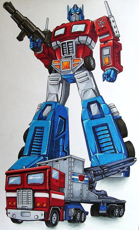 OKAY- so... Here's my image of the coolest character ever created for TV. Name: Optimus Prime. Rank: Commander of Autobots Motto: "Freedom is the right of all sentient lifeforms" Height: 32 feet (a... Optimus Prime Art, Transformers Generation 1, Orion Pax, Transformers 4, Transformers Autobots, Kids Nursery Rhymes, Transformers Optimus, Transformers Optimus Prime, Transformers G1