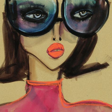 Artworks - Absolut Art Marmite On Toast, Marker And Watercolor, Blair Breitenstein, Digital Fashion Illustration, Transparent Sunglasses, W Korea, On Toast, Cow Art, Abstract Faces