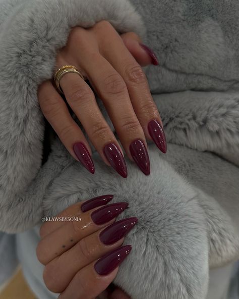 Sonia Sanchez | GelX Nail Artist | 818 San Fernando Valley | New client alert🤍✨ . . . . . . @apresnailofficial almond short #klawsbysonia #apres #apresgelx #gelxnails #gelx #apresnailofficial... | Instagram Winter Nails Burgundy, Rings Coquette, Nails Wine Red, Sonia Sanchez, Wine Red Nails, Red Tip Nails, Cherry Red Nails, Ig Nails, Nails Burgundy