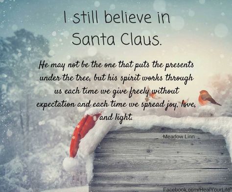 Believe in the Spirit of Santa Believe In Santa, Christmas Message, Christmas Poems, Card Sayings, God Jul, Cadeau Photo, Christmas Love, Christmas Quotes, Christmas Joy